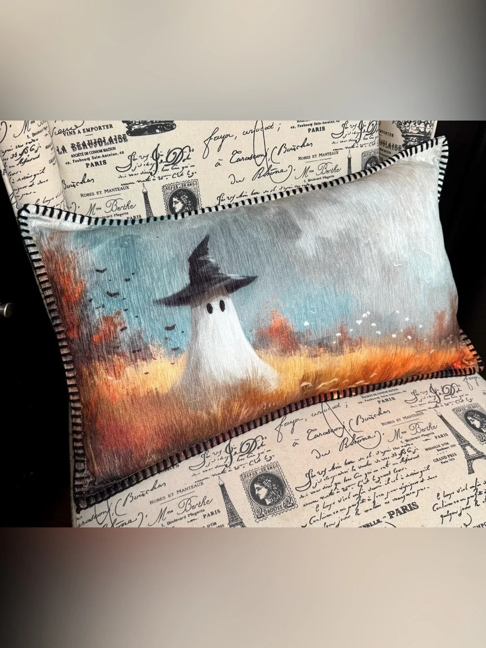🍁 Sheffield Home Ghost Witch Decorative Throw Pillow Fall Decor NWT